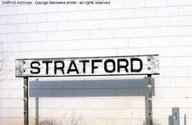Great Northern Station Sign at Stratford, Washington, 1987