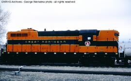 Great Northern Diesel Locomotive 682 at Lewistown, Montana, 1965