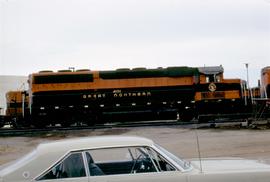 Great Northern Railway 401 at Minot, North Dakota in 1969.