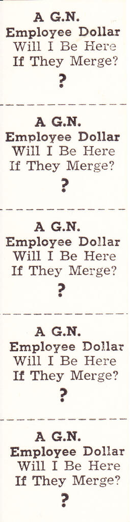 Great Northern Coupons - "A G.N. Employee Dollar", undated