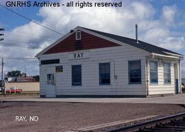 Great Northern Depot at Ray , North Dakota, undated
