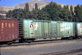 Great Northern Railway Box car 36573,  at Wishram, Washington in 1971.