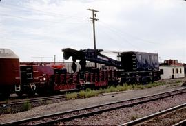 Great Northern Railway Diesel wrecking crane X1743 at Havre, Montana in 1969.