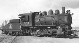 Great Northern Steam Locomotive 388 at Fargo, North Dakota, 1953