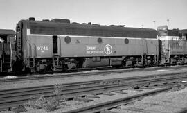 Burlington Northern Diesel Locomotive 9749 in Washington State, undated