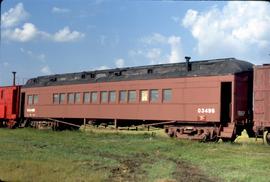Great Northern Railway Outfit car O3496 at Superior, Wisconsin in 1969.