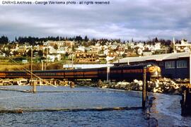 Great Northern Diesel Locomotive at South Bellingham, Washington, 1966