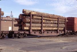 Great Northern Railway Flat car 69444 at Wenatchee, Washington in 1971.
