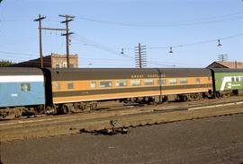 Great Northern Railway Passenger Car 1116, coach at Pasco, Washington in 1972.