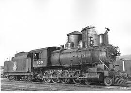 Great Northern Steam Locomotive 768 at Minot, North Dakota, 1947