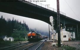 Great Northern Diesel Locomotive 358C at Scenic, Washington, 1968