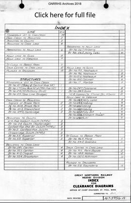 Great Northern Railway Mesabi Division Clearance Diagram, 1957-1969