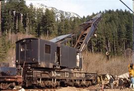Great Northern Railway Diesel wrecking crane X1740 in 1971.