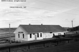 Great Northern Depot at Sweet Grass , Montana, undated