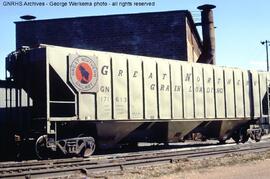 Great Northern Covered Hopper Car 171613 at Denver, Colorado, 1967