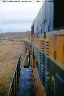 Great Northern Diesel Locomotive 682 at Spring Creek Jct., Montana, 1965