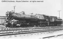 Great Northern Steam Locomotive 2577 at Minot, North Dakota, 1949