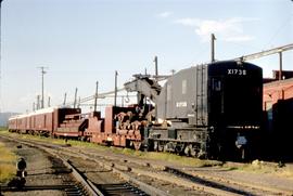 Great Northern Railway Diesel wrecking crane X1735 at Superior, Wisconsin in 1969.