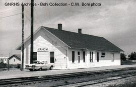Great Northern Depot at Opheim, Montana, 1970