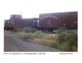 Northern Pacific Caboose Number 1015 and Northern Pacific Freight Car 15593, Ellensburg, Washingt...