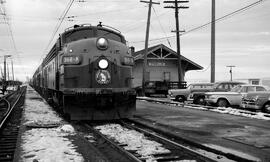 Great Northern Diesel Locomotive 368A at Othello, Washington, undated