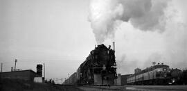 Spokane, Portland, and Seattle Railway Steam Locomotive 910 and Great Northern Diesel Locomotive ...