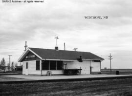 Great Northern Depot at Westhope, North Dakota, undated