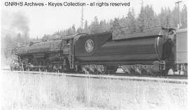 Great Northern Steam Locomotive 2587 at Belton, Montana, 1942
