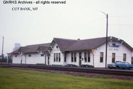 Great Northern Depot at Cut Bank, Montana, undated