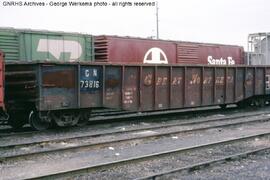 Great Northern Gondola 73816 at Albuquerque, New Mexico, 1978