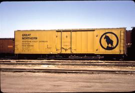 Great Northern Railway Refrigerator car 64140 at Sioux City, Iowa in 1969.