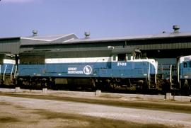 Great Northern Railway 2503 at Lincoln, Nebraska in 1070.