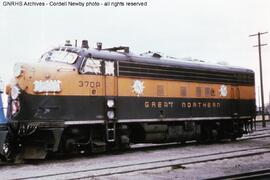 Great Northern Diesel Locomotive 370A at Great Falls, Montana, 1968