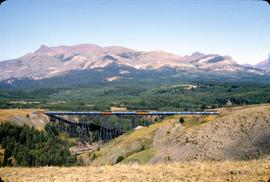 Great Northern Railway Train 32, Empire Builder, at East Glacier, Montana in 1969.