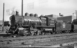 Great Northern Steam Locomotive 842 at Minneapolis Junction, Minnesota in 1958.