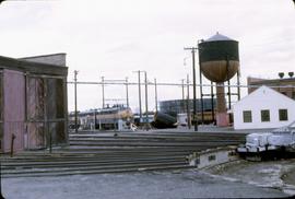 Great Northern Railway Turntable, roundhouse, water tower, etc. at Great Falls, Montana