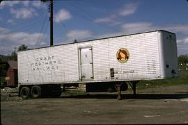 Great Northern Railway Trailer 1100 at Wenatchee, Washington in 1974.