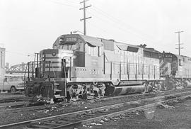 Burlington Northern diesel locomotive 2536 at Portland, Oregon in 1972.