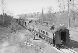 Northern Pacific mixed train number 591 at Littell, Washington, in 1954.