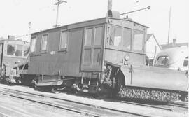 Seattle Municipal Railway Number 496 at the Fremont carbarn, Seattle, Washington, 1941.