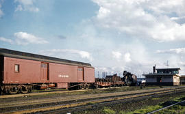 Spokane, Portland and Seattle Railway wrecking crane X-10 at Vancouver, Washington in 1961.