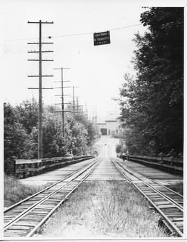 Seattle Municipal Railway cable car track, Seattle, Washington, circa 1940