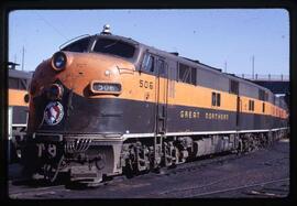 Great Northern Diesel Locomotive 506 at Saint Paul, Minnesota, 1968