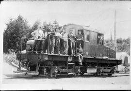 British Columbia Electric Railwa electric locomotive 981 in British Columbia, circa 1940.