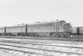 Burlington Northern diesel locomotive 757 at Auburn, Washington in 1971.