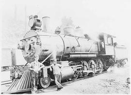 Northern Pacific steam locomotive 63 at Wilkeson, Washington, circa 1928.