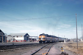 Great Northern Railway Company diesel locomotive 359A at Cut Bank, Montana in 1960.