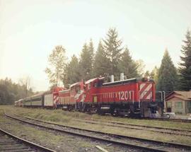 Simpson Timber Company Diesel Locomotive  Number 1201 at Shelton, Washington in 1990.