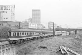 Burlington Northern passenger train number 199 at Tacoma, Washington in 1971.