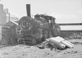 Nez Perce & Idaho Railroad steam locomotive 4 at Nezperce, Idaho, circa 1950.